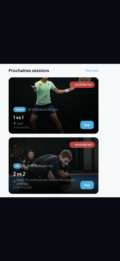 Sessions — Rejoins un match près de chez toi